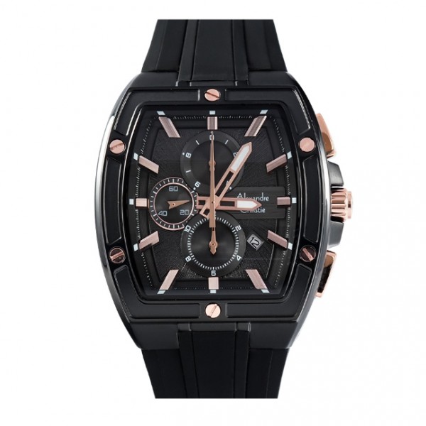 Alexandre Christie AC 6625 Black Rosegold MCRIPBARG